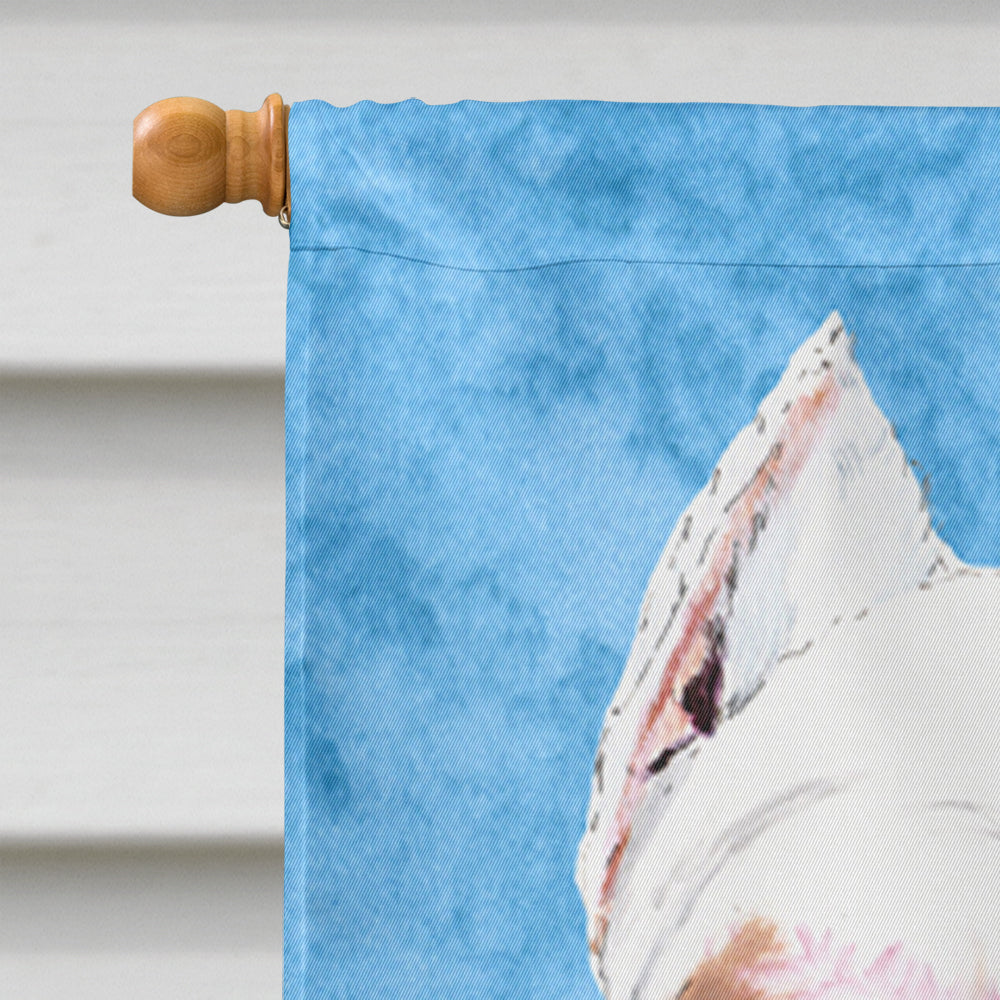 Pit Bull in Summer Flowers House Flag 28x40 Porch Sleeve Pole Decorative Outside Yard Banner Artwork Wall Hanging, Polyester
