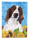 Welsh Springer Spaniel in Summer Flowers House Flag 28x40 Porch Sleeve Pole Decorative Outside Yard Banner Artwork Wall Hanging, Polyester