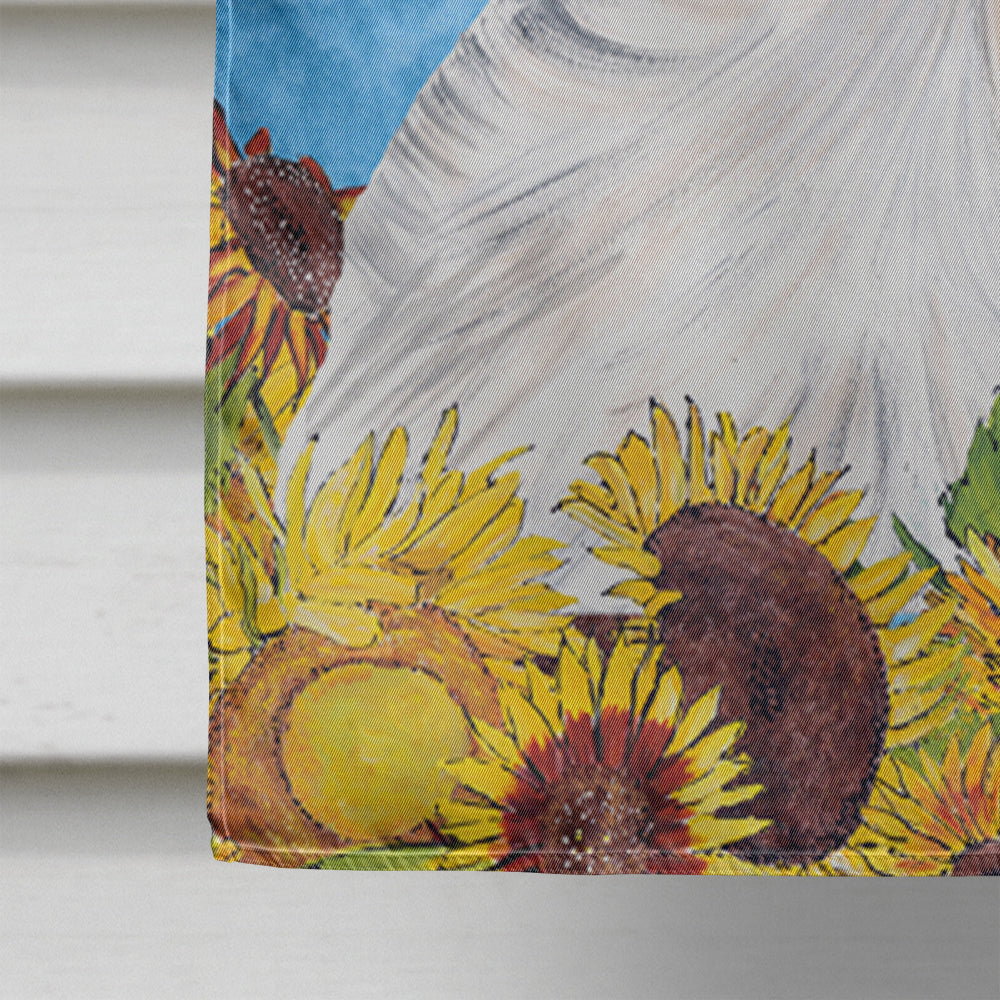 Welsh Springer Spaniel in Summer Flowers House Flag 28x40 Porch Sleeve Pole Decorative Outside Yard Banner Artwork Wall Hanging, Polyester