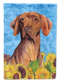 Vizsla in Summer Flowers House Flag 28x40 Porch Sleeve Pole Decorative Outside Yard Banner Artwork Wall Hanging, Polyester