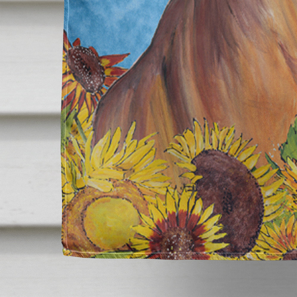 Vizsla in Summer Flowers House Flag 28x40 Porch Sleeve Pole Decorative Outside Yard Banner Artwork Wall Hanging, Polyester