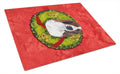 Welsh Springer Spaniel Christmas Wreath Cutting Board Tempered Glass Kitchen Cutting Surface, Heat Resistant Chopping, Non-Slip Feet, Food Prep & Serving