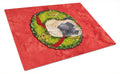 Mastiff Christmas Wreath Cutting Board Tempered Glass Kitchen Cutting Surface, Heat Resistant Chopping, Non-Slip Feet, Food Prep & Serving