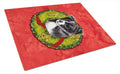 Border Collie Christmas Wreath Cutting Board Tempered Glass Kitchen Cutting Surface, Heat Resistant Chopping, Non-Slip Feet, Food Prep & Serving