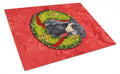 Doberman Christmas Wreath Cutting Board Tempered Glass Kitchen Cutting Surface, Heat Resistant Chopping, Non-Slip Feet, Food Prep & Serving