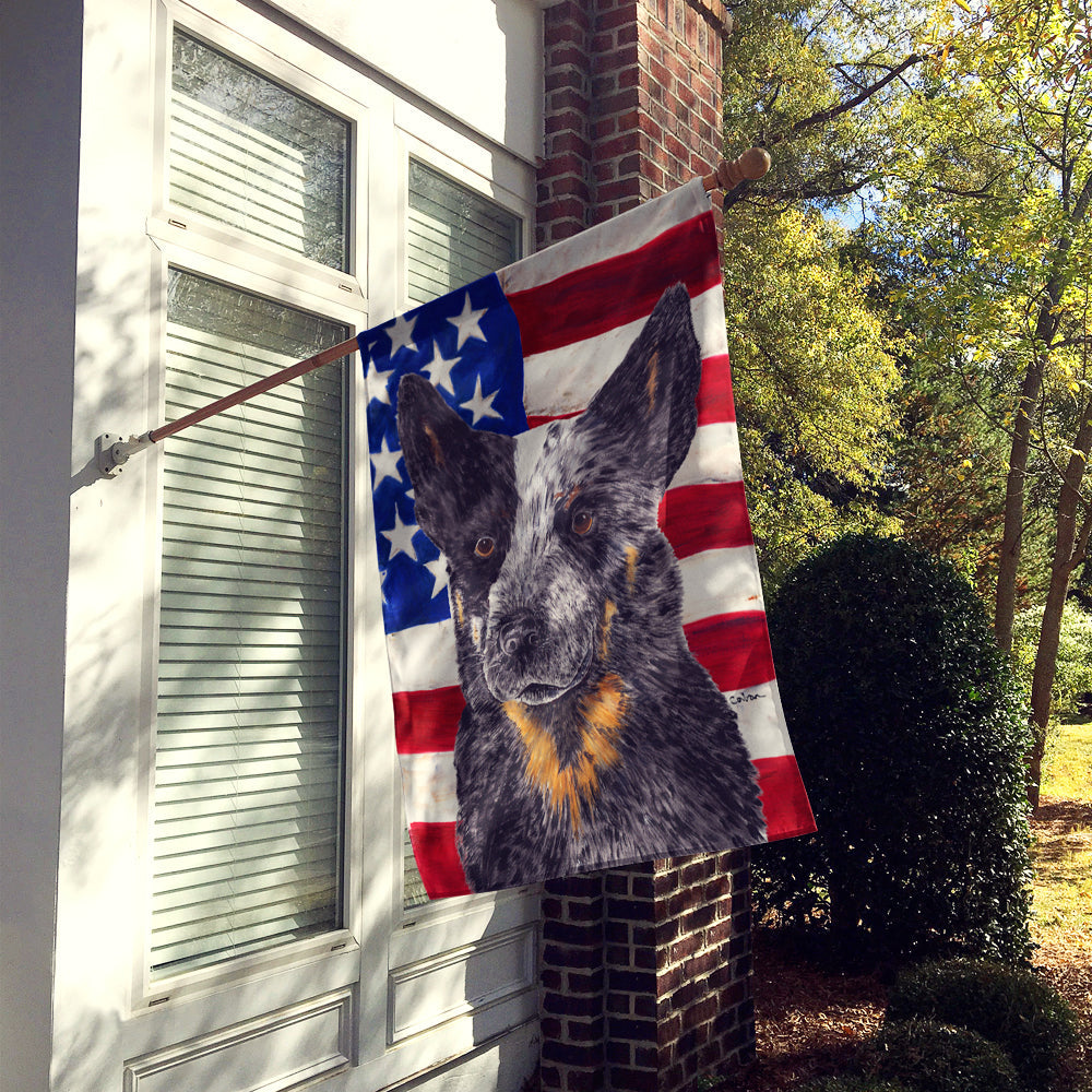 USA American Flag with Australian Cattle Dog House Flag 28x40 Porch Sleeve Pole Decorative Outside Yard Banner Artwork Wall Hanging, Polyester