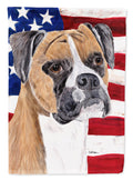 USA American Flag with Boxer House Flag 28x40 Porch Sleeve Pole Decorative Outside Yard Banner Artwork Wall Hanging, Polyester