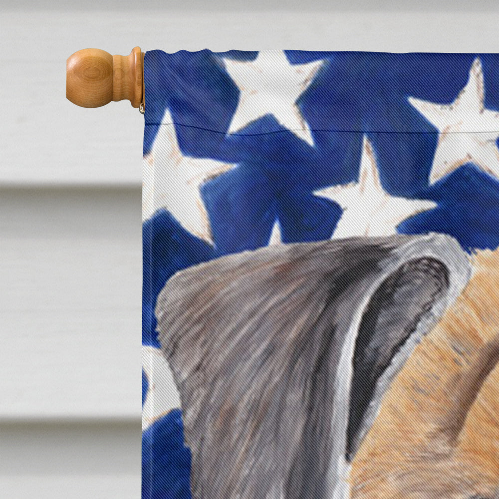 USA American Flag with Boxer House Flag 28x40 Porch Sleeve Pole Decorative Outside Yard Banner Artwork Wall Hanging, Polyester