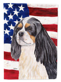 USA American Flag with Cavalier Spaniel House Flag 28x40 Porch Sleeve Pole Decorative Outside Yard Banner Artwork Wall Hanging, Polyester