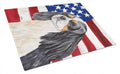 USA American Flag with Cavalier Spaniel Cutting Board Tempered Glass Kitchen Cutting Surface, Heat Resistant Chopping, Non-Slip Feet, Food Prep & Serving