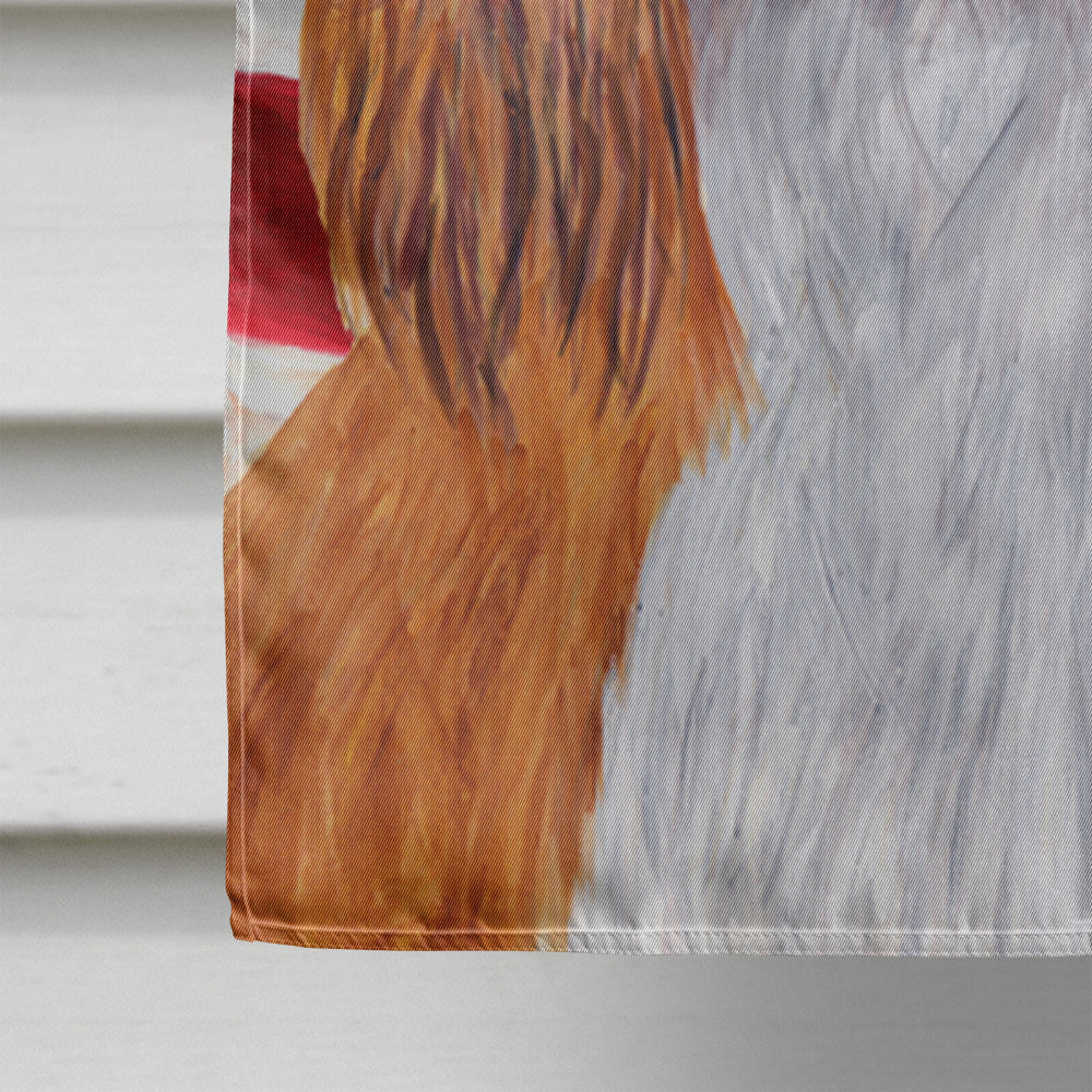 USA American Flag with Cavalier Spaniel House Flag 28x40 Porch Sleeve Pole Decorative Outside Yard Banner Artwork Wall Hanging, Polyester