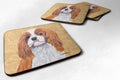 Cavalier Spaniel Wipe your Paws Foam Coasters Set of 4 Cup Coasters for Indoor Outdoor, Tabletop Protection, Anti Slip, Mouse pad Material