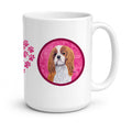 Pink Cavalier Spaniel Ceramic Coffee Mug 15 oz Decorative Large C Handle Mug Cup for Tea, Cocoa Hot Chocolate