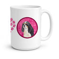Pink Cavalier Spaniel Ceramic Coffee Mug 15 oz Decorative Large C Handle Mug Cup for Tea, Cocoa Hot Chocolate