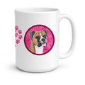 Pink Boxer Ceramic Coffee Mug 15 oz Decorative Large C Handle Mug Cup for Tea, Cocoa Hot Chocolate