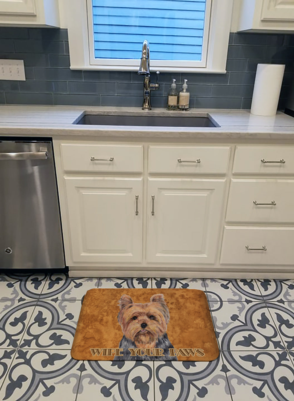 Yorkie Memory Foam Kitchen Mat Machine Washable Anti-Fatigue Cushion Comfort Bath or Kitchen Rug