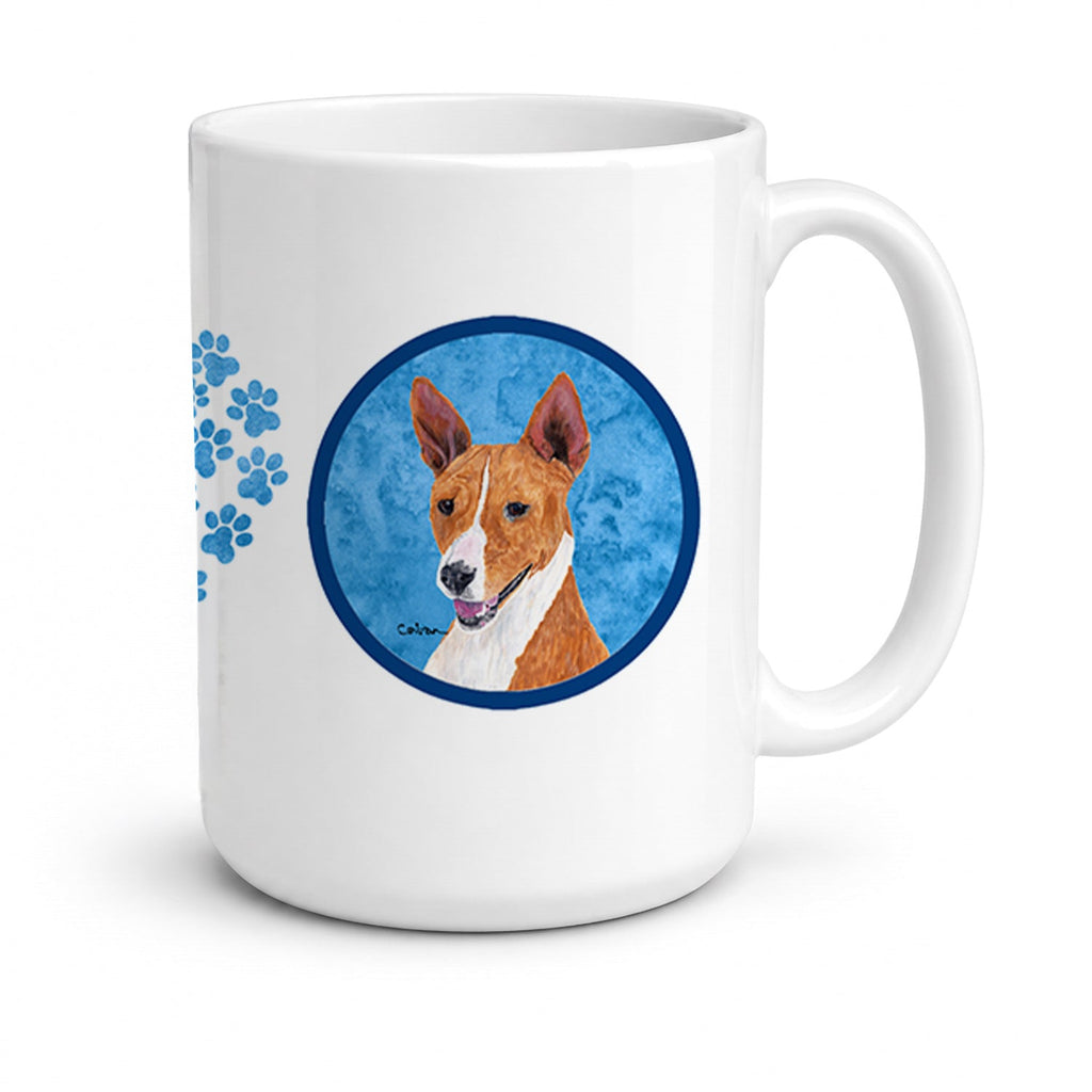 Blue Basenji Ceramic Coffee Mug 15 oz Decorative Large C Handle Mug Cup for Tea, Cocoa Hot Chocolate