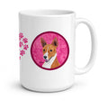 Pink Basenji Ceramic Coffee Mug 15 oz Decorative Large C Handle Mug Cup for Tea, Cocoa Hot Chocolate