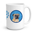 Blue Mastiff Ceramic Coffee Mug 15 oz Decorative Large C Handle Mug Cup for Tea, Cocoa Hot Chocolate