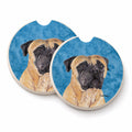 Blue Mastiff Set of 2 Cup Holder Car Coasters Absorbent Round Sandstone Coasters Gifts for Men or Women, 2.5, Multicolor