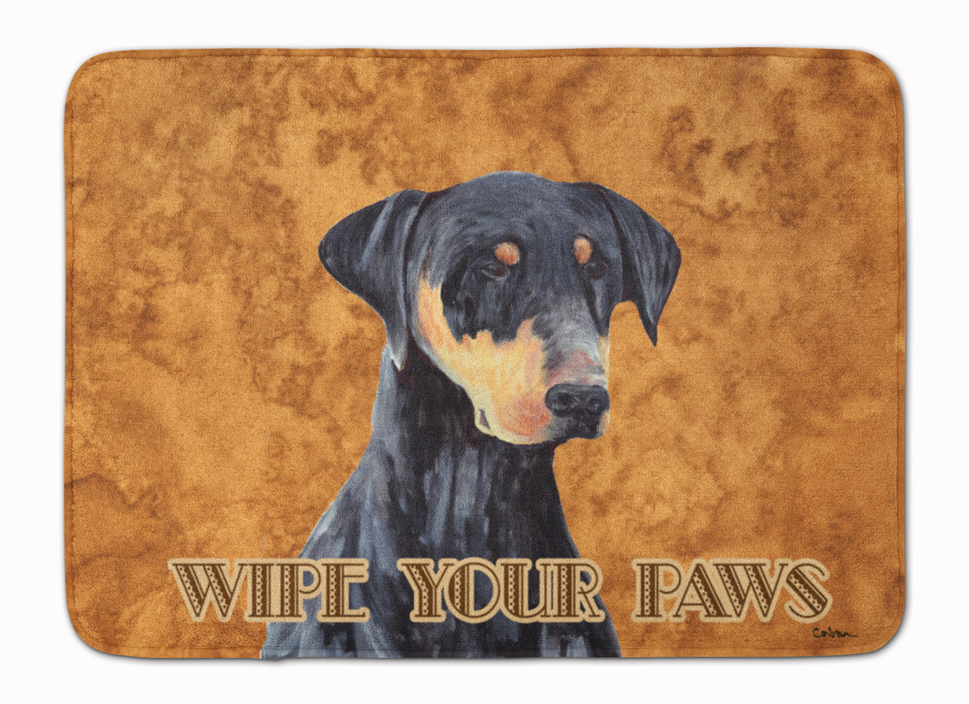Doberman Wipe your Paws Memory Foam Kitchen Mat Machine Washable Anti-Fatigue Cushion Comfort Bath or Kitchen Rug