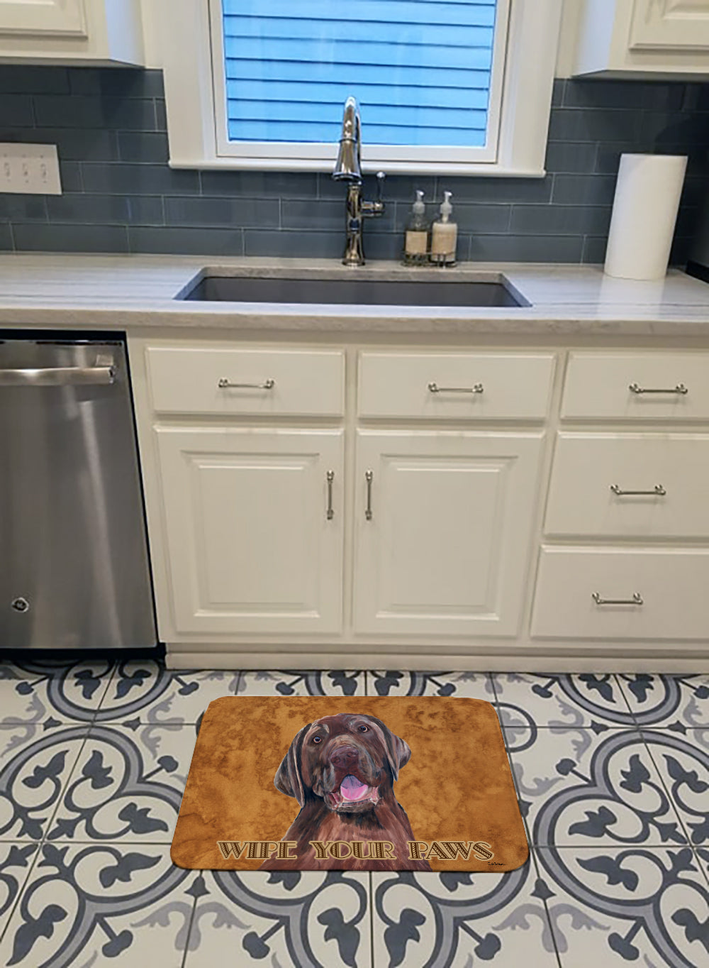 Labrador Wipe your Paws Memory Foam Kitchen Mat Machine Washable Anti-Fatigue Cushion Comfort Bath or Kitchen Rug