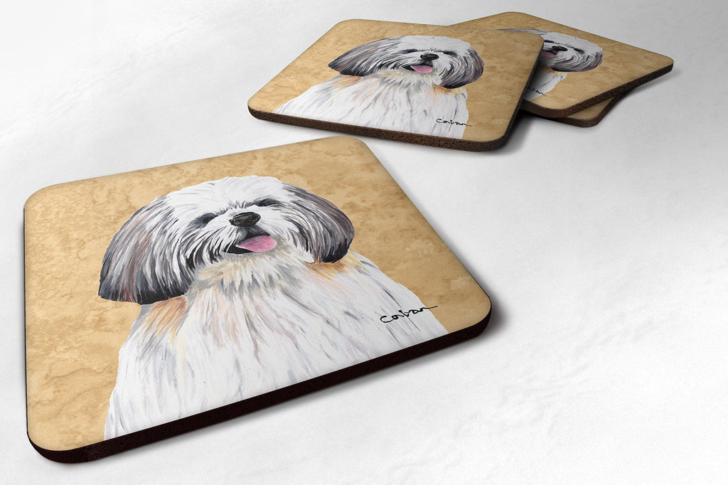 Shih Tzu Wipe your Paws Foam Coasters Set of 4 Cup Coasters for Indoor Outdoor, Tabletop Protection, Anti Slip, Mouse pad Material