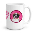 Pink Saint Bernard Ceramic Coffee Mug 15 oz Decorative Large C Handle Mug Cup for Tea, Cocoa Hot Chocolate