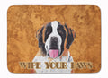 Saint Bernard Wipe your Paws Memory Foam Kitchen Mat Machine Washable Anti-Fatigue Cushion Comfort Bath or Kitchen Rug