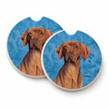Blue Vizsla Set of 2 Cup Holder Car Coasters Absorbent Round Sandstone Coasters Gifts for Men or Women, 2.5, Multicolor
