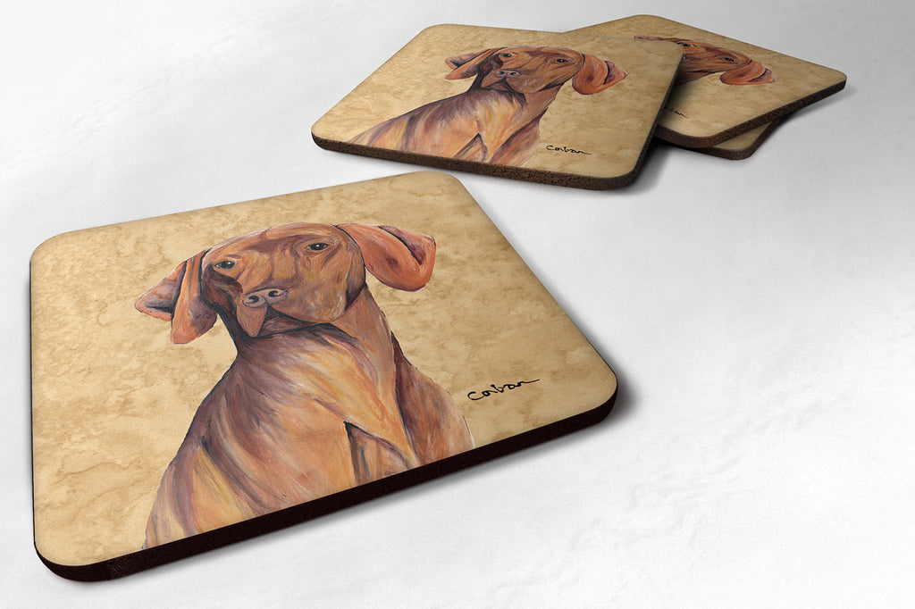 Vizsla Wipe your Paws Foam Coasters Set of 4 Cup Coasters for Indoor Outdoor, Tabletop Protection, Anti Slip, Mouse pad Material