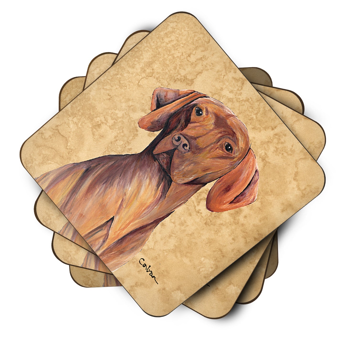 Vizsla Wipe your Paws Foam Coasters Set of 4 Cup Coasters for Indoor Outdoor, Tabletop Protection, Anti Slip, Mouse pad Material