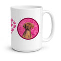 Pink Vizsla Ceramic Coffee Mug 15 oz Decorative Large C Handle Mug Cup for Tea, Cocoa Hot Chocolate