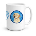 Blue Labrador Ceramic Coffee Mug 15 oz Decorative Large C Handle Mug Cup for Tea, Cocoa Hot Chocolate