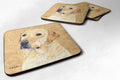 Labrador Wipe your Paws Foam Coasters Set of 4 Cup Coasters for Indoor Outdoor, Tabletop Protection, Anti Slip, Mouse pad Material