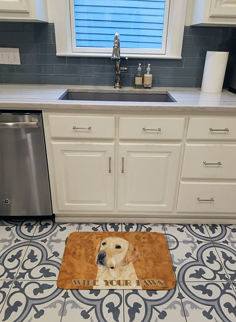 Labrador Wipe your Paws Memory Foam Kitchen Mat Machine Washable Anti-Fatigue Cushion Comfort Bath or Kitchen Rug
