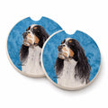 Blue Springer Spaniel Set of 2 Cup Holder Car Coasters Absorbent Round Sandstone Coasters Gifts for Men or Women, 2.5, Multicolor