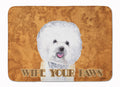 Bichon Frise Wipe your Paws Memory Foam Kitchen Mat Machine Washable Anti-Fatigue Cushion Comfort Bath or Kitchen Rug