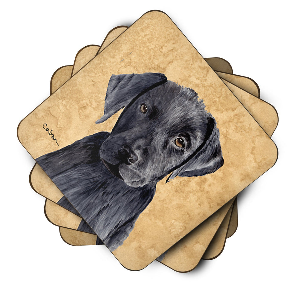 Labrador Wipe your Paws Foam Coasters Set of 4 Cup Coasters for Indoor Outdoor, Tabletop Protection, Anti Slip, Mouse pad Material