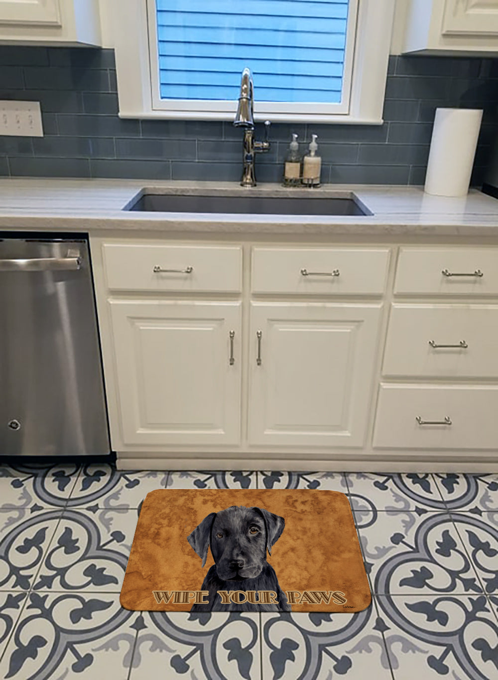 Labrador Wipe your Paws Memory Foam Kitchen Mat Machine Washable Anti-Fatigue Cushion Comfort Bath or Kitchen Rug