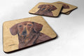 Dachshund Wipe your Paws Foam Coasters Set of 4 Cup Coasters for Indoor Outdoor, Tabletop Protection, Anti Slip, Mouse pad Material