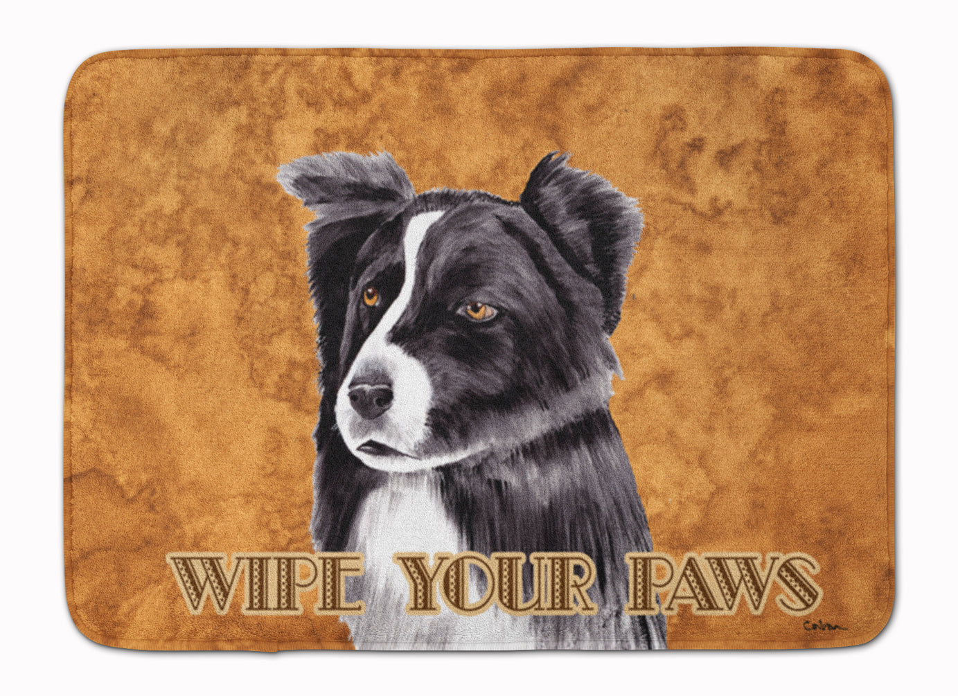 Border Collie Wipe your Paws Memory Foam Kitchen Mat Machine Washable Anti-Fatigue Cushion Comfort Bath or Kitchen Rug