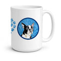 Blue Boston Terrier Ceramic Coffee Mug 15 oz Decorative Large C Handle Mug Cup for Tea, Cocoa Hot Chocolate