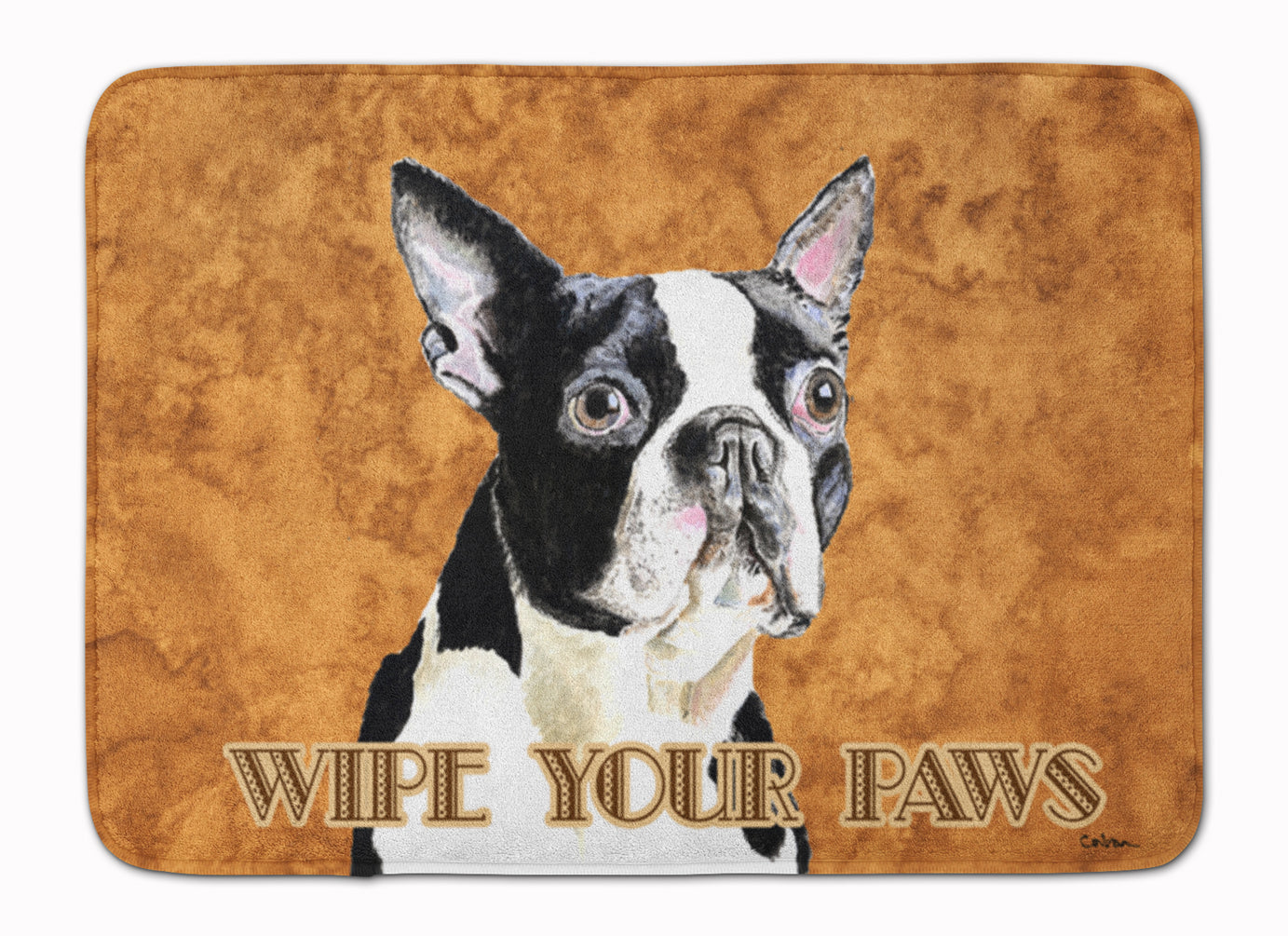 Boston Terrier Wipe your Paws Memory Foam Kitchen Mat Machine Washable Anti-Fatigue Cushion Comfort Bath or Kitchen Rug