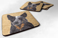 Australian Cattle Dog Wipe your Paws Foam Coasters Set of 4 Cup Coasters for Indoor Outdoor, Tabletop Protection, Anti Slip, Mouse pad Material