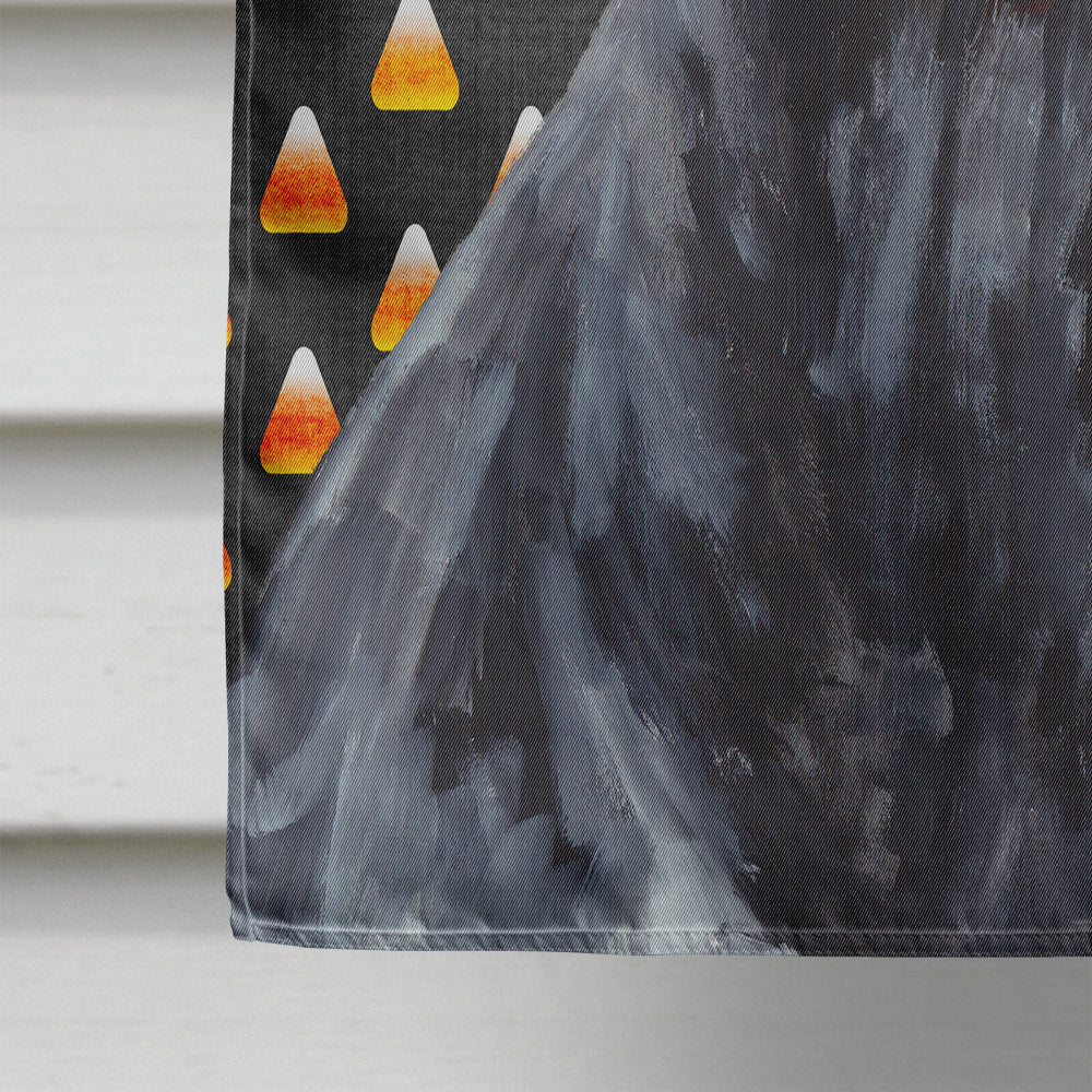 Doberman Natural Ears Candy Corn Halloween Portrait House Flag 28x40 Porch Sleeve Pole Decorative Outside Yard Banner Artwork Wall Hanging, Polyester