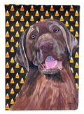 Labrador Chocolate Candy Corn Halloween Portrait House Flag 28x40 Porch Sleeve Pole Decorative Outside Yard Banner Artwork Wall Hanging, Polyester