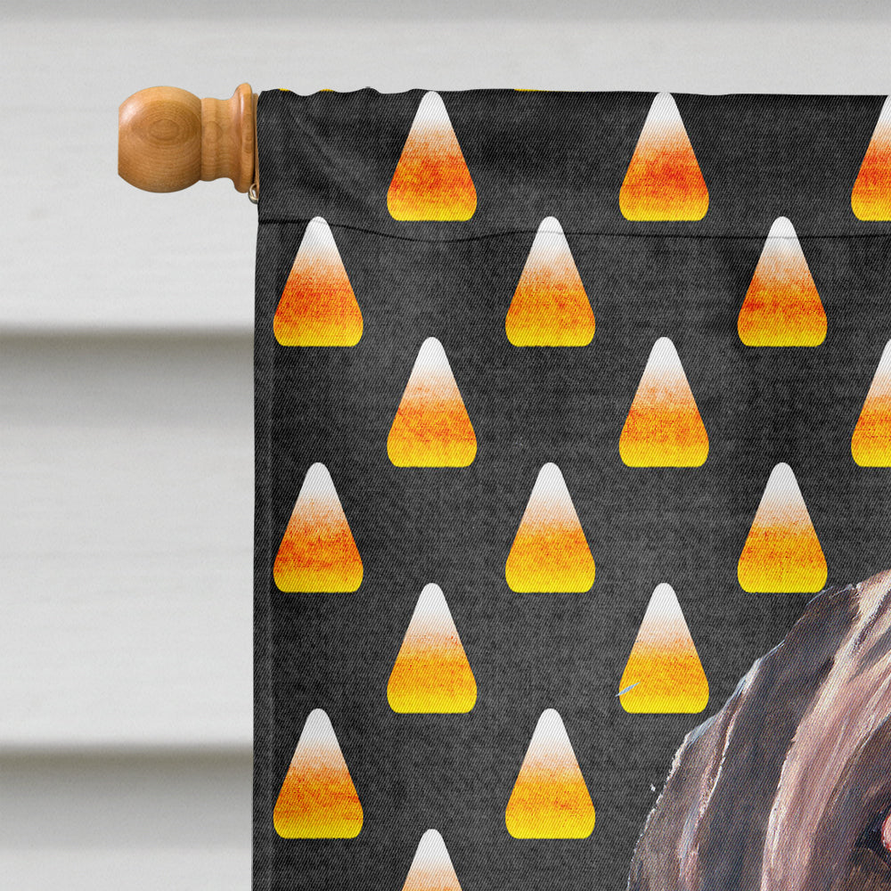 Labrador Chocolate Candy Corn Halloween Portrait House Flag 28x40 Porch Sleeve Pole Decorative Outside Yard Banner Artwork Wall Hanging, Polyester