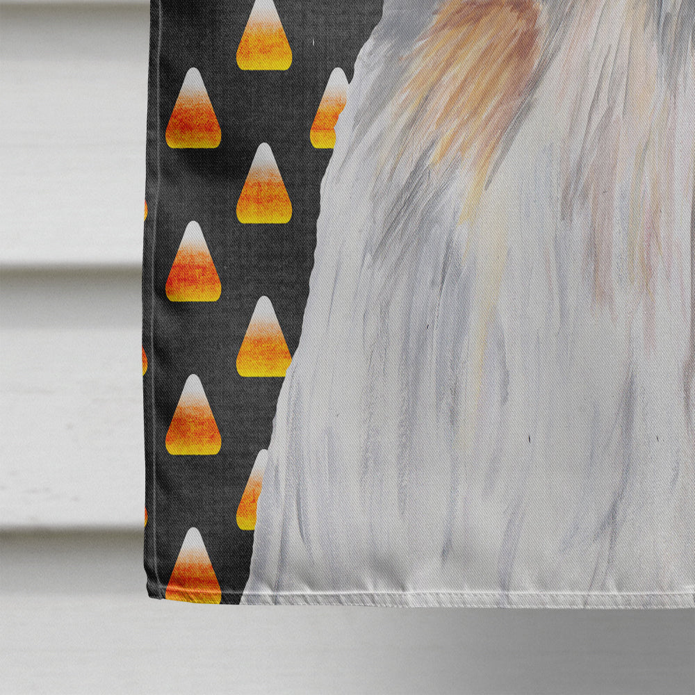 Shih Tzu Candy Corn Halloween Portrait House Flag 28x40 Porch Sleeve Pole Decorative Outside Yard Banner Artwork Wall Hanging, Polyester