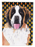 Saint Bernard Candy Corn Halloween Portrait House Flag 28x40 Porch Sleeve Pole Decorative Outside Yard Banner Artwork Wall Hanging, Polyester